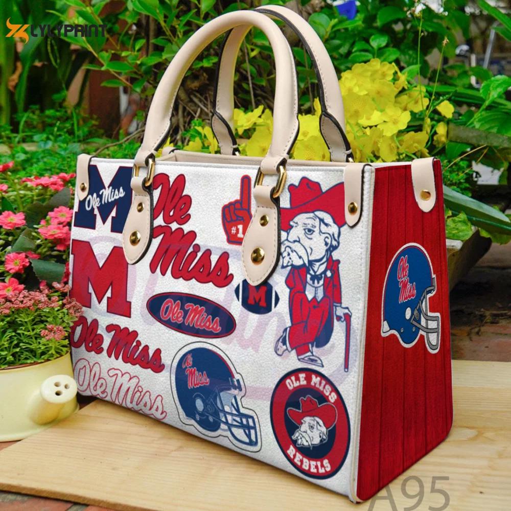Ole miss rebels leather handbag for women gift 2588 Women Leather Hand Bag