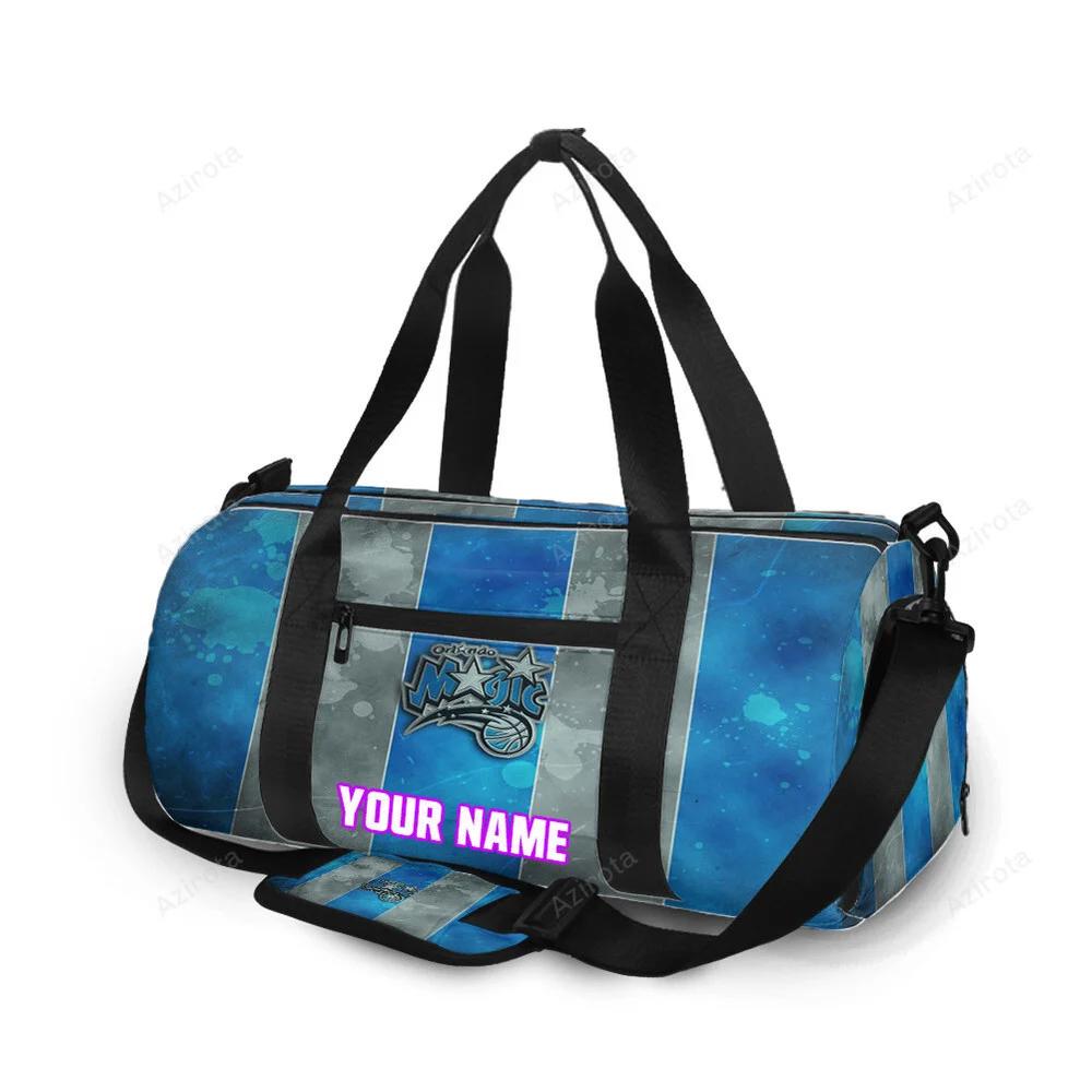 Orlando magic blue white color splash personalized name travel bag gym bag 661 Travel Bag