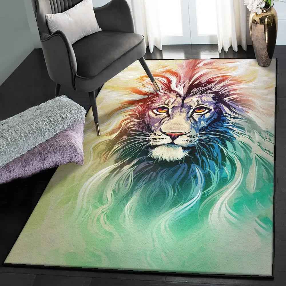 Panthera leo large area rugs, lion rug Rectangle Rug
