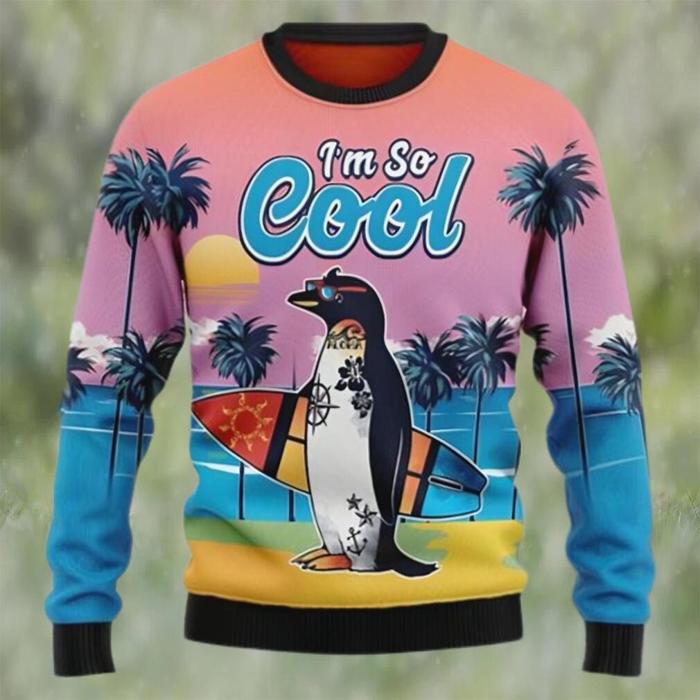 Penguin i?m so cool beach lover ugly christmas sweater Christmas Ugly Sweater