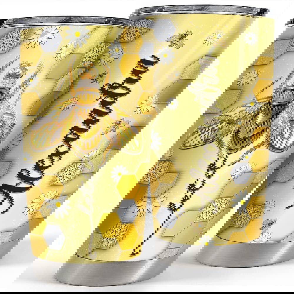 Personalized bumble bee tumbler jewelry style flower for animal lover Personalized Tumbler