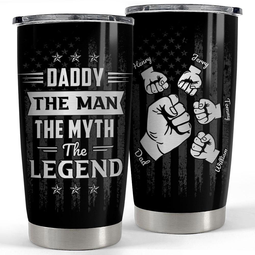 Personalized dad tumbler man myth legend us flag Personalized Tumbler
