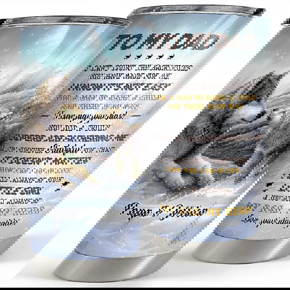 Personalized dad tumbler wolf dad gifts father day gift Personalized Tumbler
