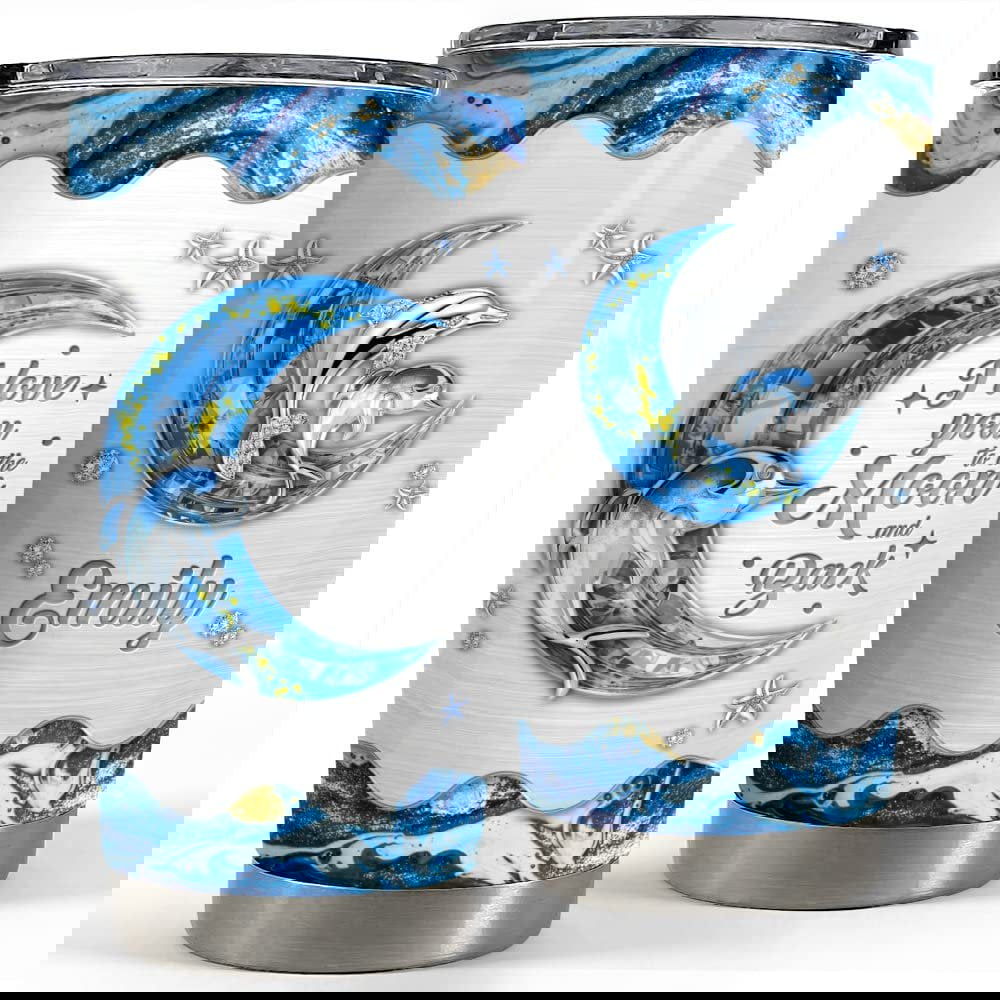 Personalized dolphin tumbler i love you to the moon and back Personalized Tumbler