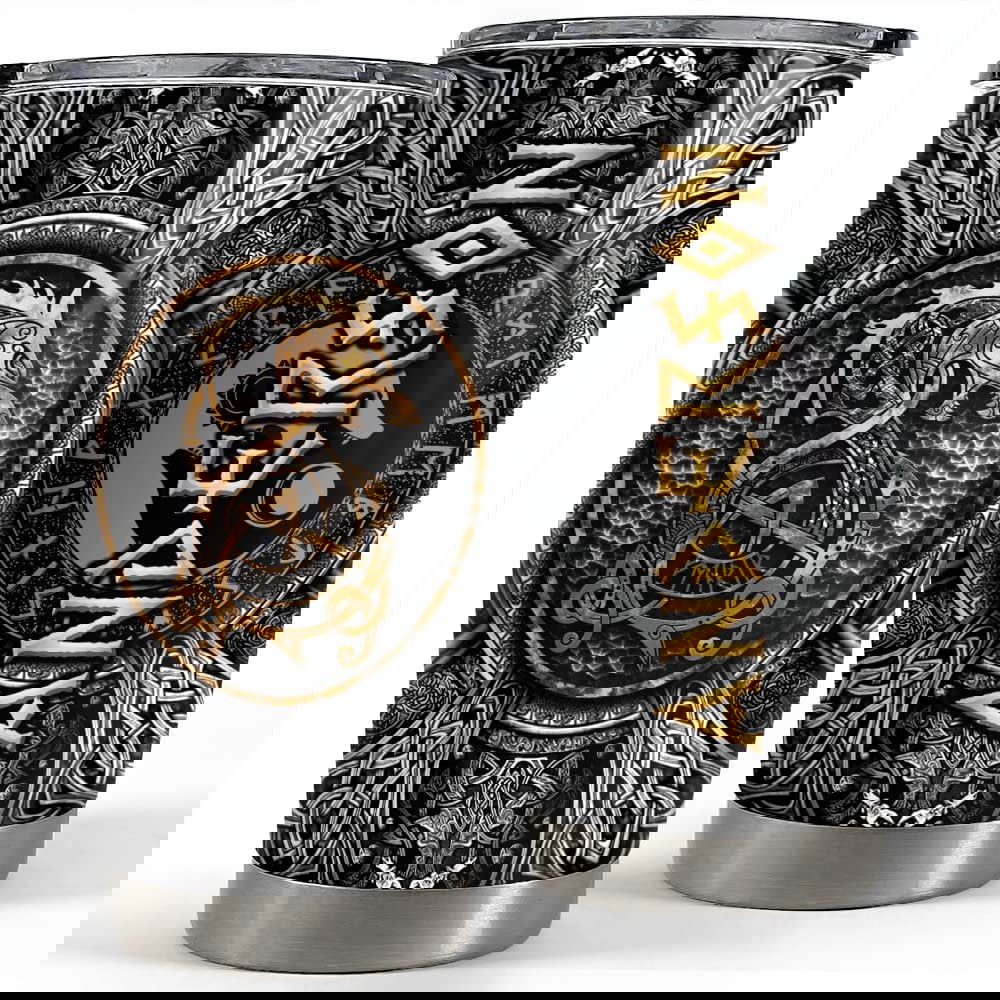 Personalized dragon viking tumbler metallic style for dragons lover Personalized Tumbler
