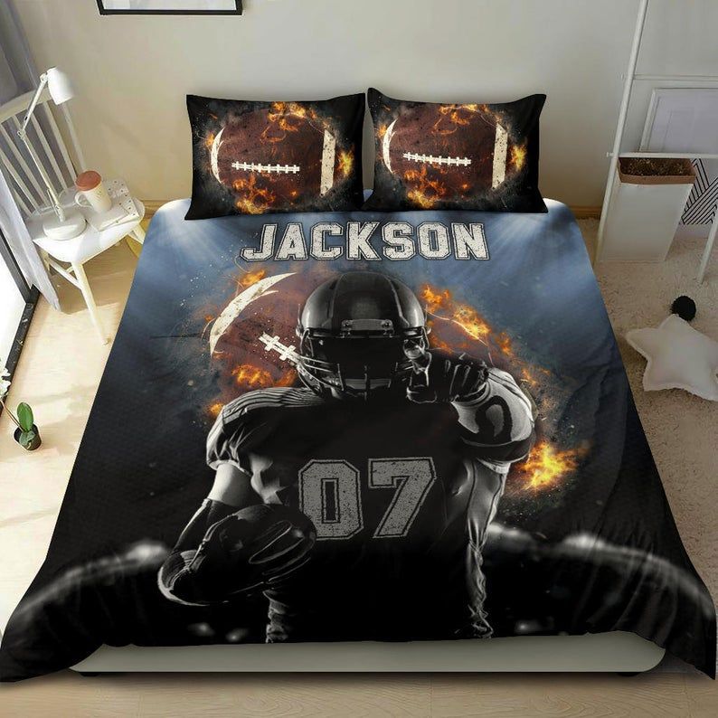 Personalized football - custom name football - personalized sports - covers Bedding Sets bed linen Bedroom ideas bedclothes home decor sheets duvet blankets covers bedspread