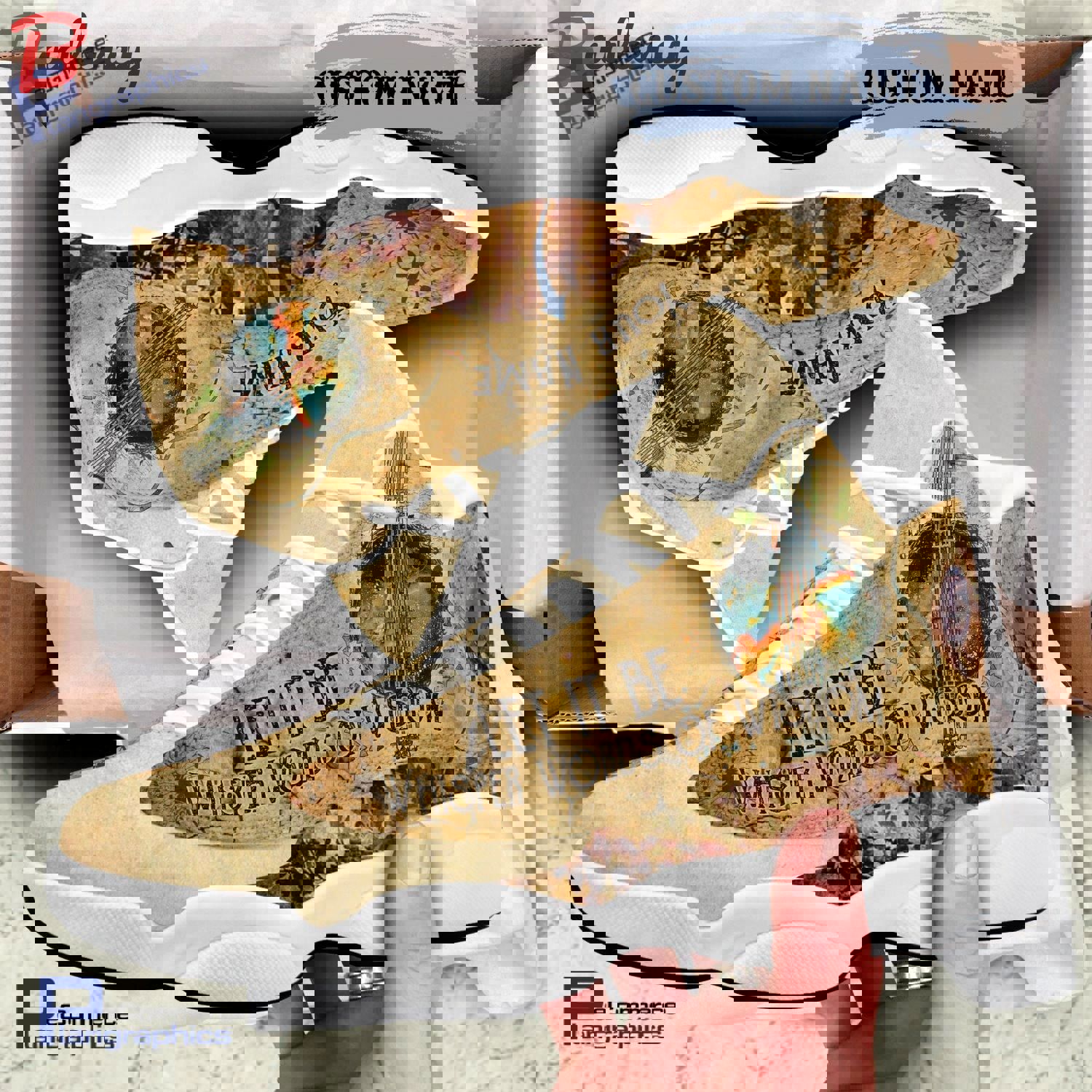 Personalized let it be whisper words of wisdom jordan 13 shoes sneakers air jordan 13 sneaker jd13 sneakers personalized shoes design Air Jordan 13