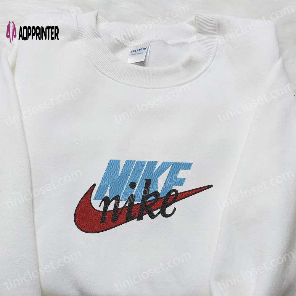 Personalized nike shirt: embroidered nike inspired sweatshirt perfect family gifts Embroidered Shirt