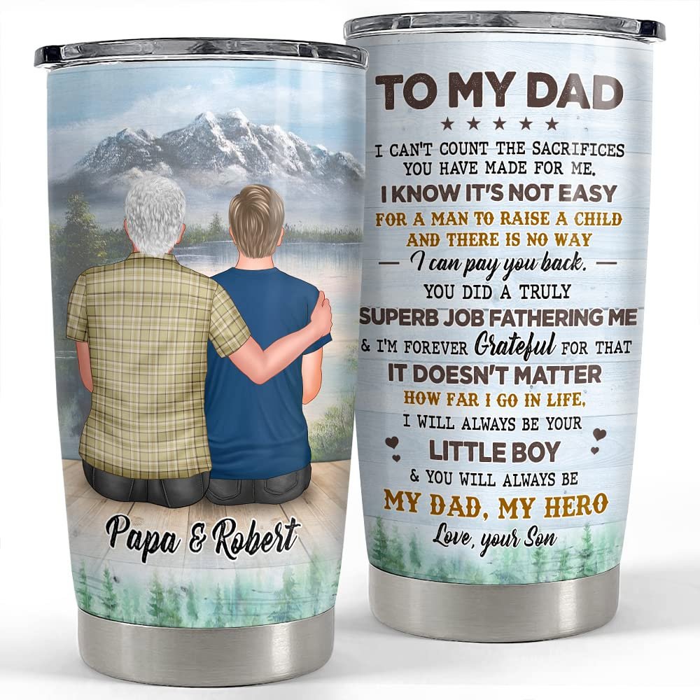 Personalized to my dad tumbler father and son my hero best gift Personalized Tumbler