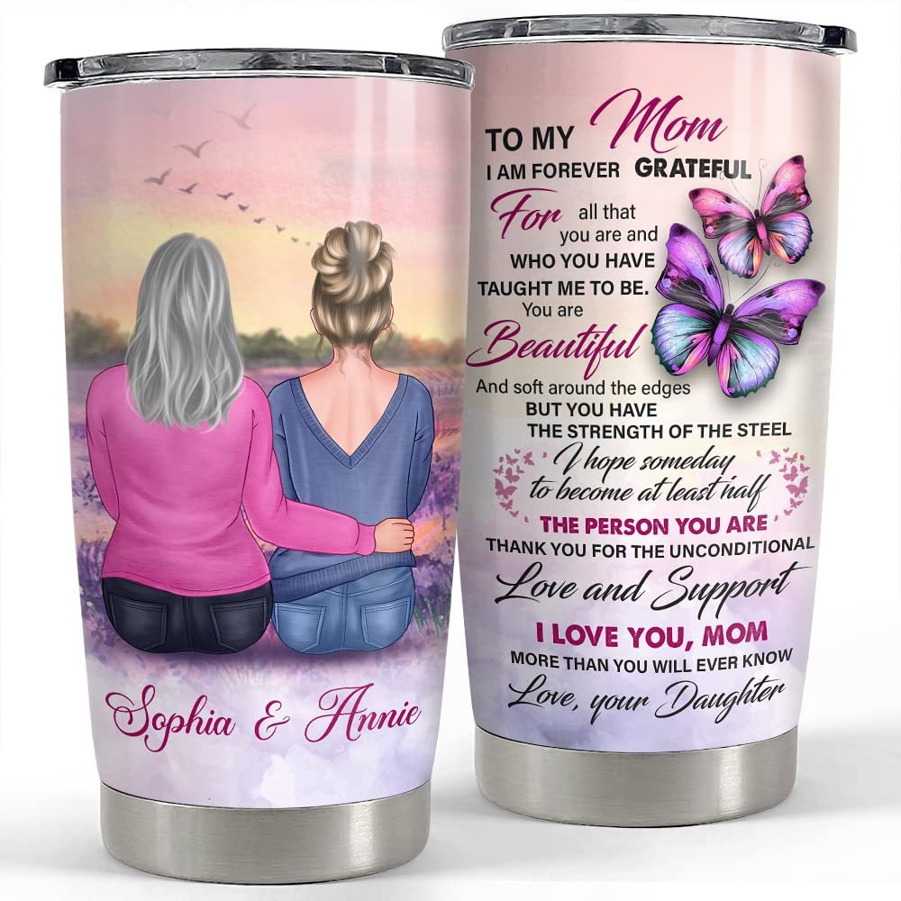 Personalized to my mom tumbler mother daughter butterfly for girl mama Personalized Tumbler