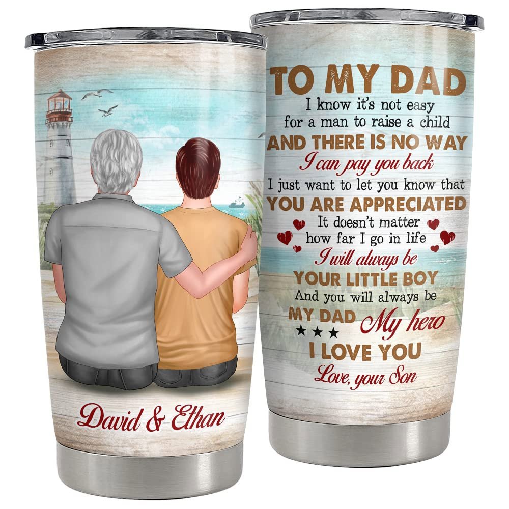 Personalized tumbler for dad daddy father thank you gift from son Personalized Tumbler