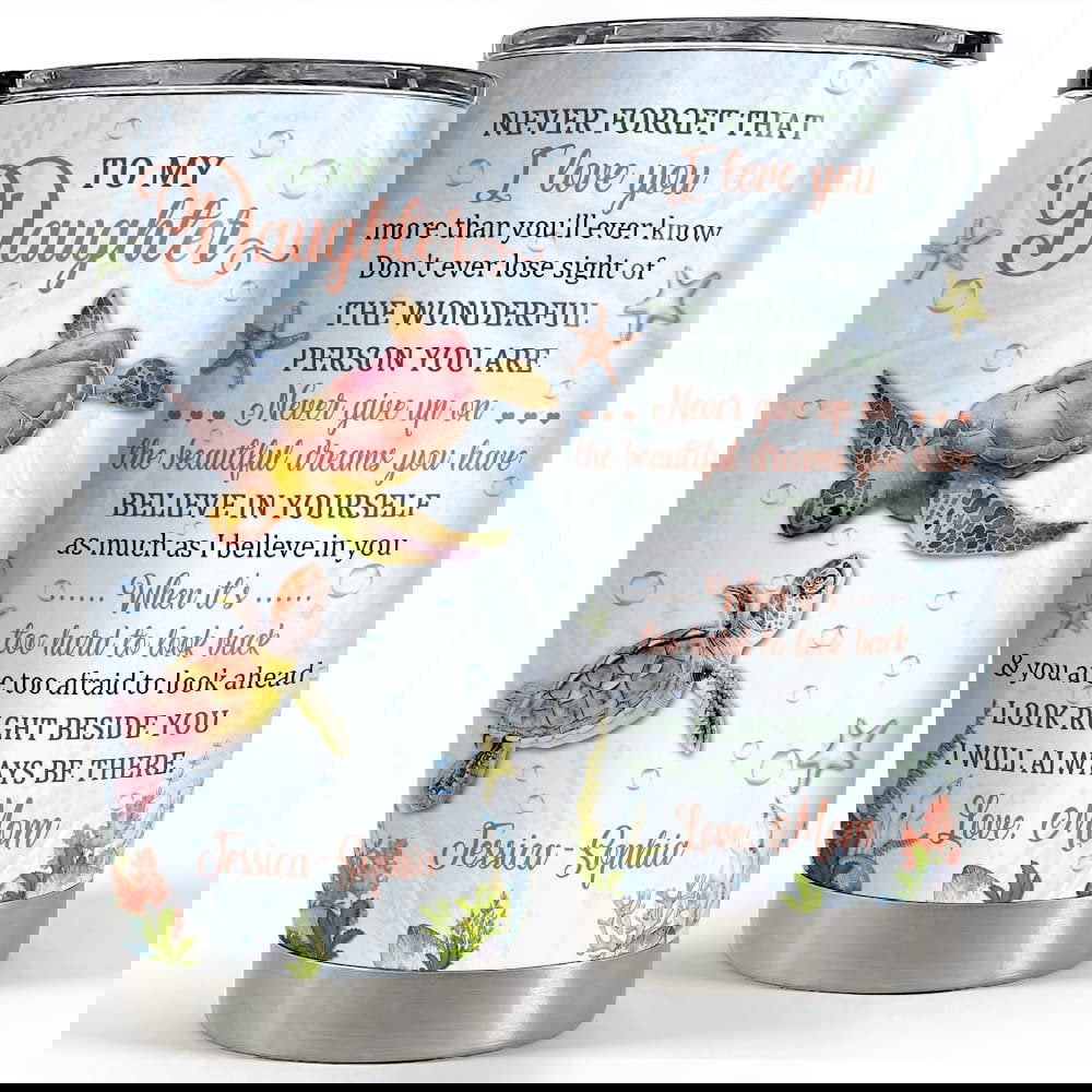 Personalized turtle tumbler to daughter son from mom dad best gift Personalized Tumbler