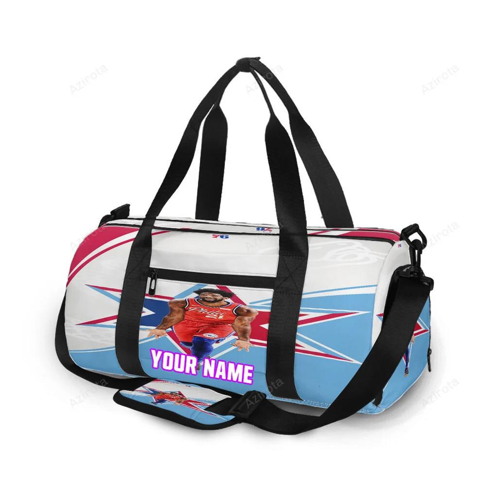Philadelphia 76ers joel embiid star personalized name travel bag gym bag 2181 Travel Bag