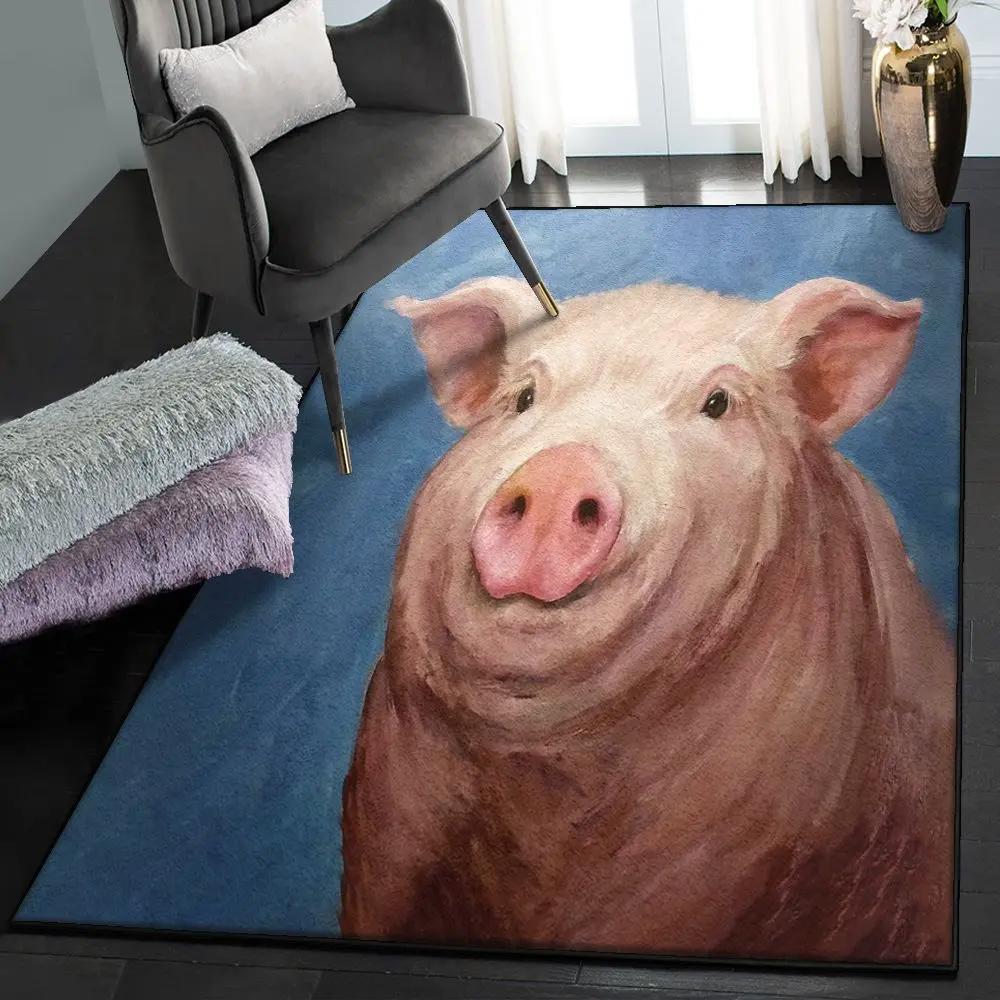 Pig art deco rug, a pig gs cl rug Rectangle Rug