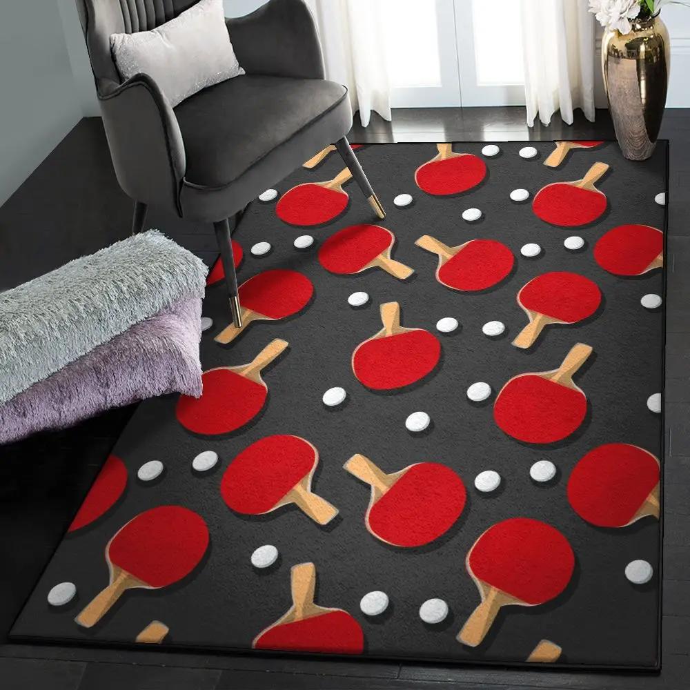 Ping pong player dining room rug, ping pong pattern 5 gs cl rug Rectangle Rug