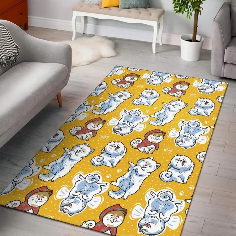 Pink cactus pattern print area rug living room rug home decor Rectangle Rug