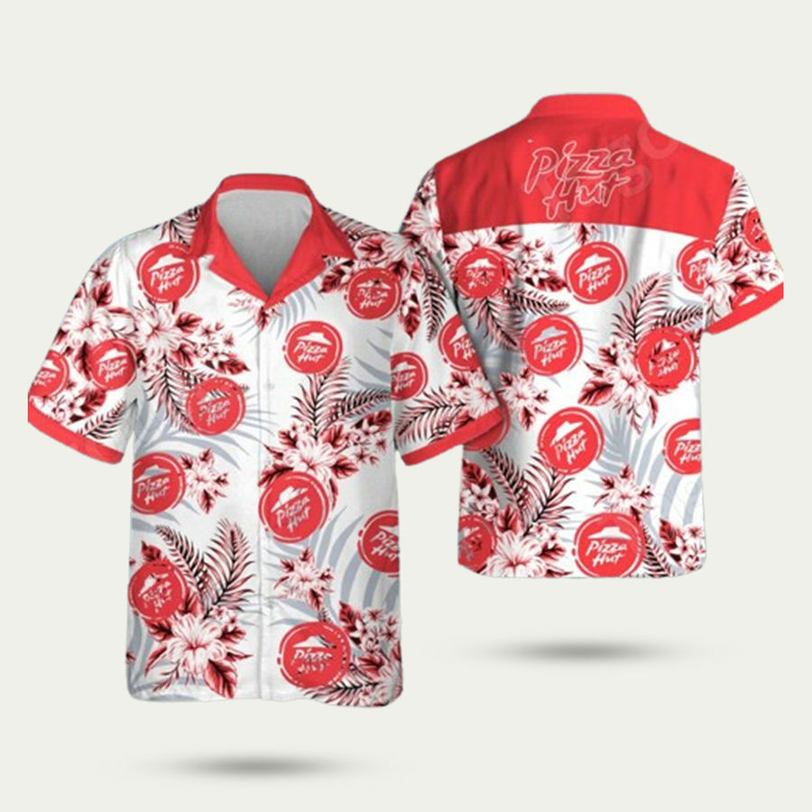 Pizza hut logo tropical hawaiian shirt Hawaii Shirt Shorts & Flip Flops