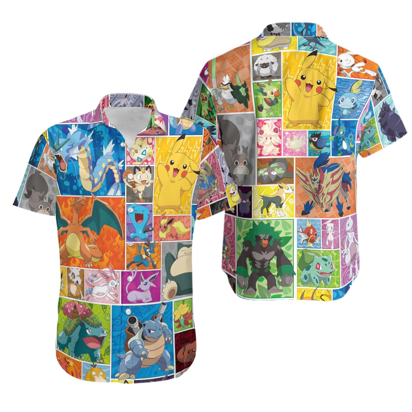 Pokemon hawaiian shirt Hawaii Shirt Shorts & Flip Flops