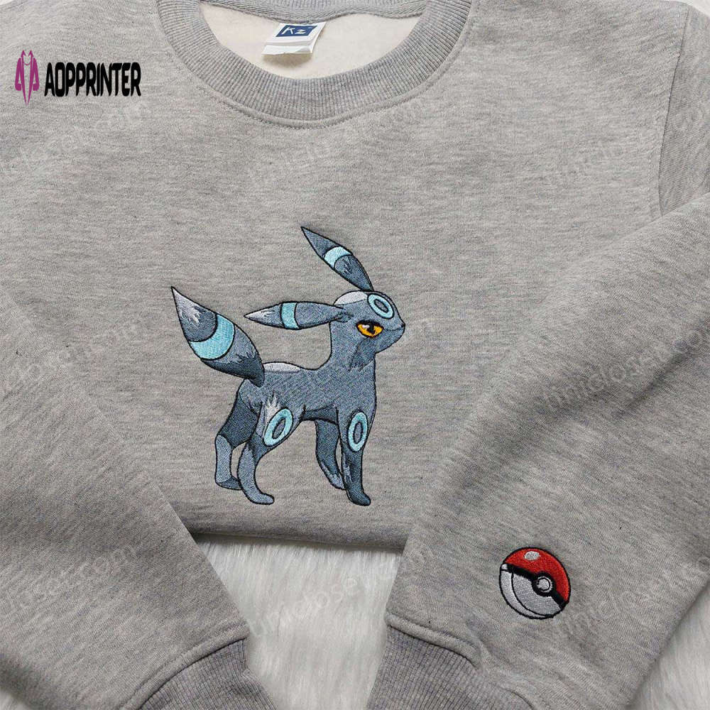 Pokemon umbreon embroidered sweatshirt hoodie & anime shirt for fans Embroidered Shirt
