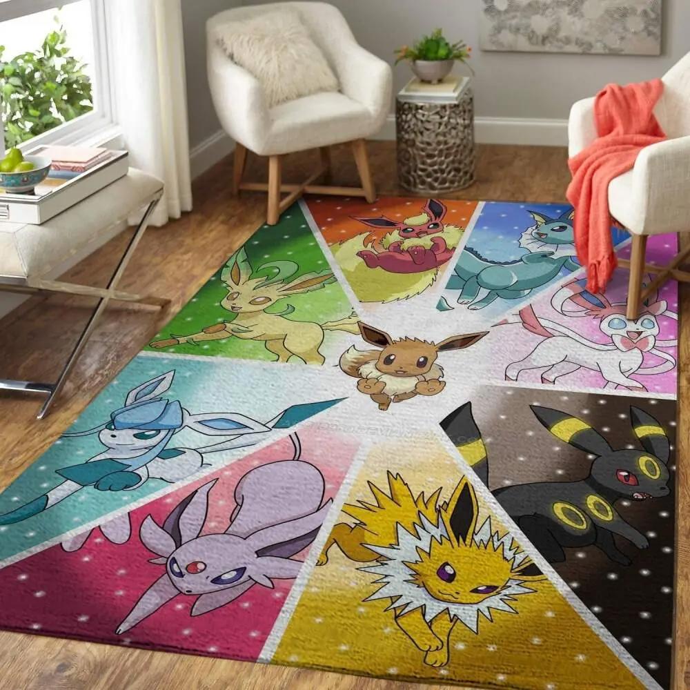 Pokemonarea rug living room rug home decor geeky carpet floor decor Rectangle Rug