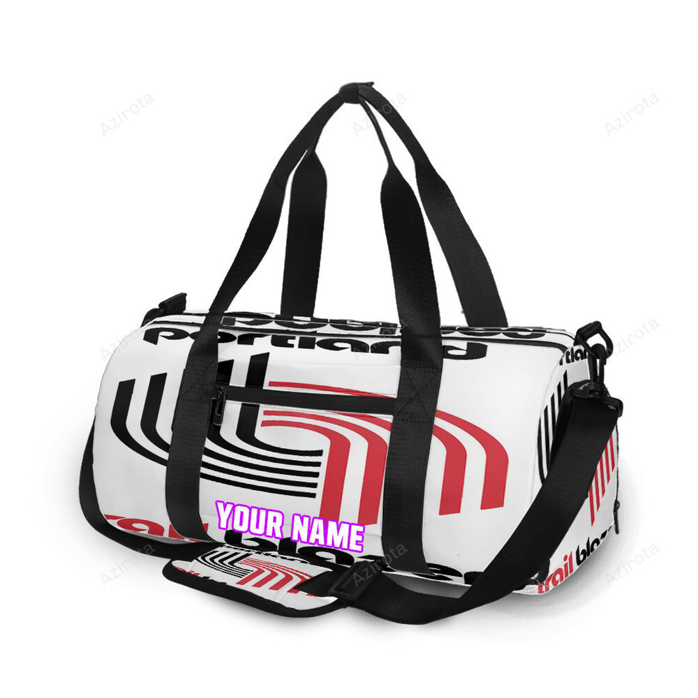 Portland trail blazers red black white personalized name travel bag gym bag 2344 Travel Bag
