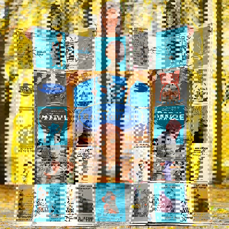 Ratatouille fleece blanket, ratatouille mouse blanket, alfredo linguini colette tatou, birthday gifts for kids, christmas gifts Quilt Blanket