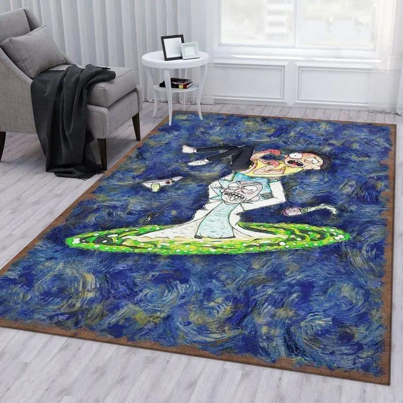 Rick and morty 121 area rug living room and bed room rug rug regtangle carpet floor decor home decor Rectangle Rug