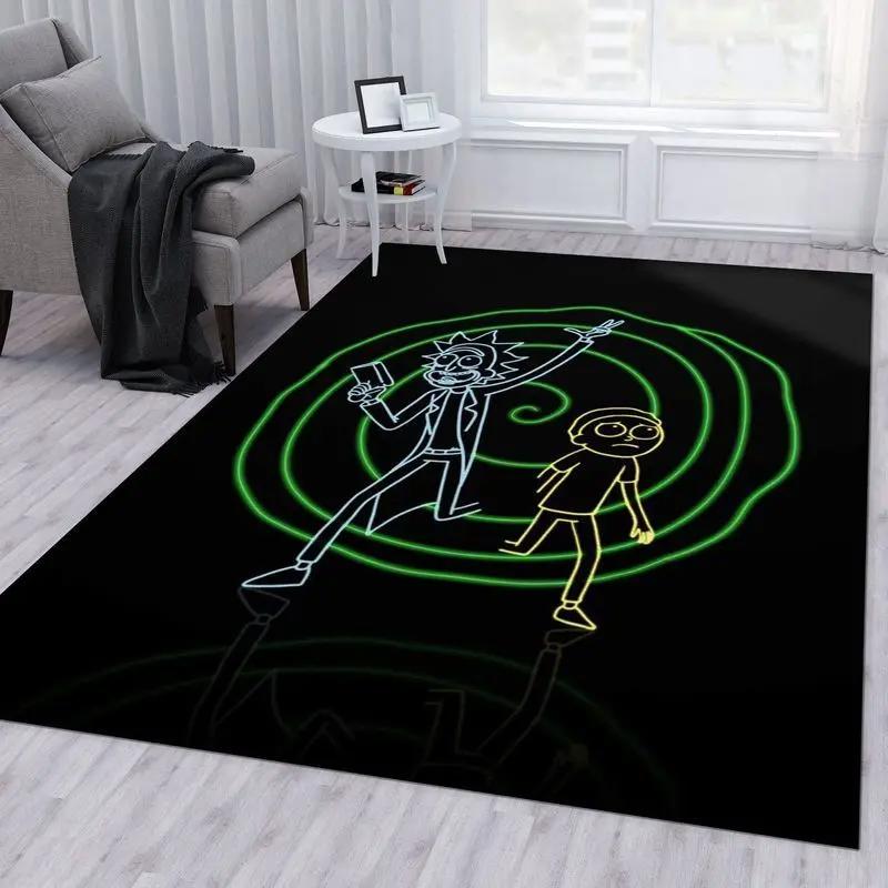 Rick and morty 16 area rug living room and bed room rug rug regtangle carpet floor decor home decor Rectangle Rug