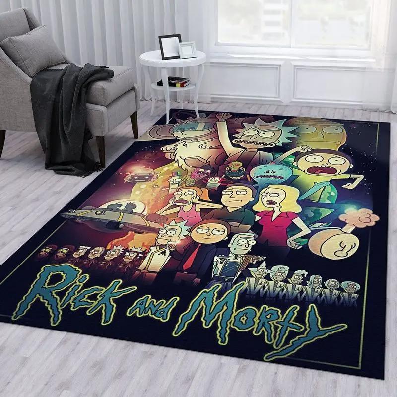 Rick and morty 37 area rug living room and bed room rug rug regtangle carpet floor decor home decor Rectangle Rug