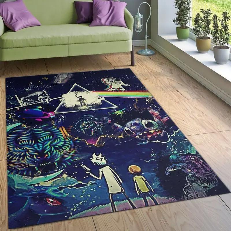 Rick and morty 40 area rug living room and bed room rug rug regtangle carpet floor decor home decor Rectangle Rug