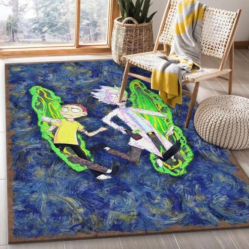 Rick and morty 89 area rug living room and bed room rug rug regtangle carpet floor decor home decor Rectangle Rug