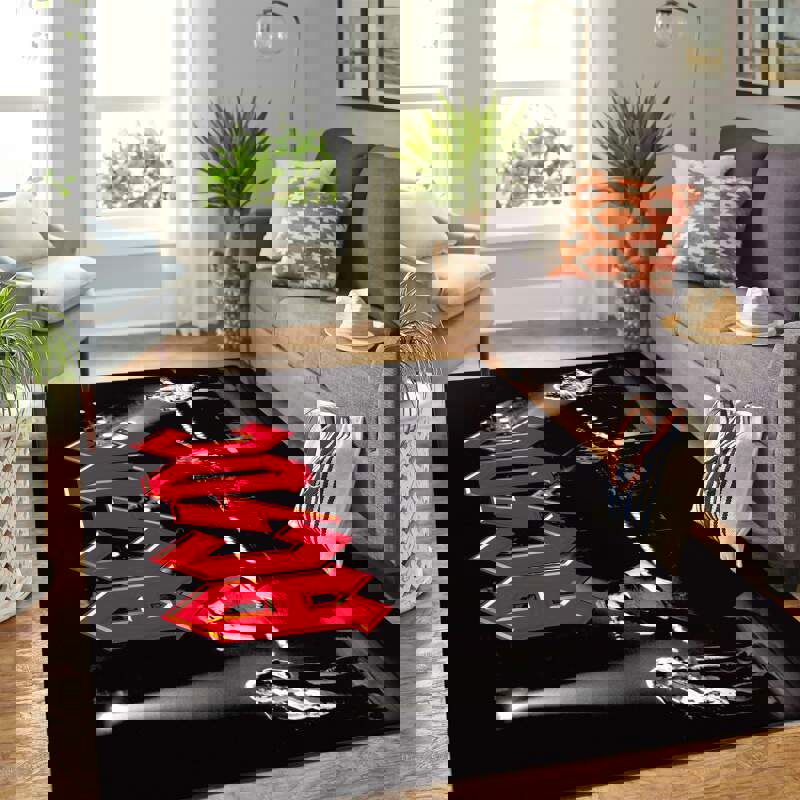 Rugs in living room and bedroom acdc band new red Rectangle Rug