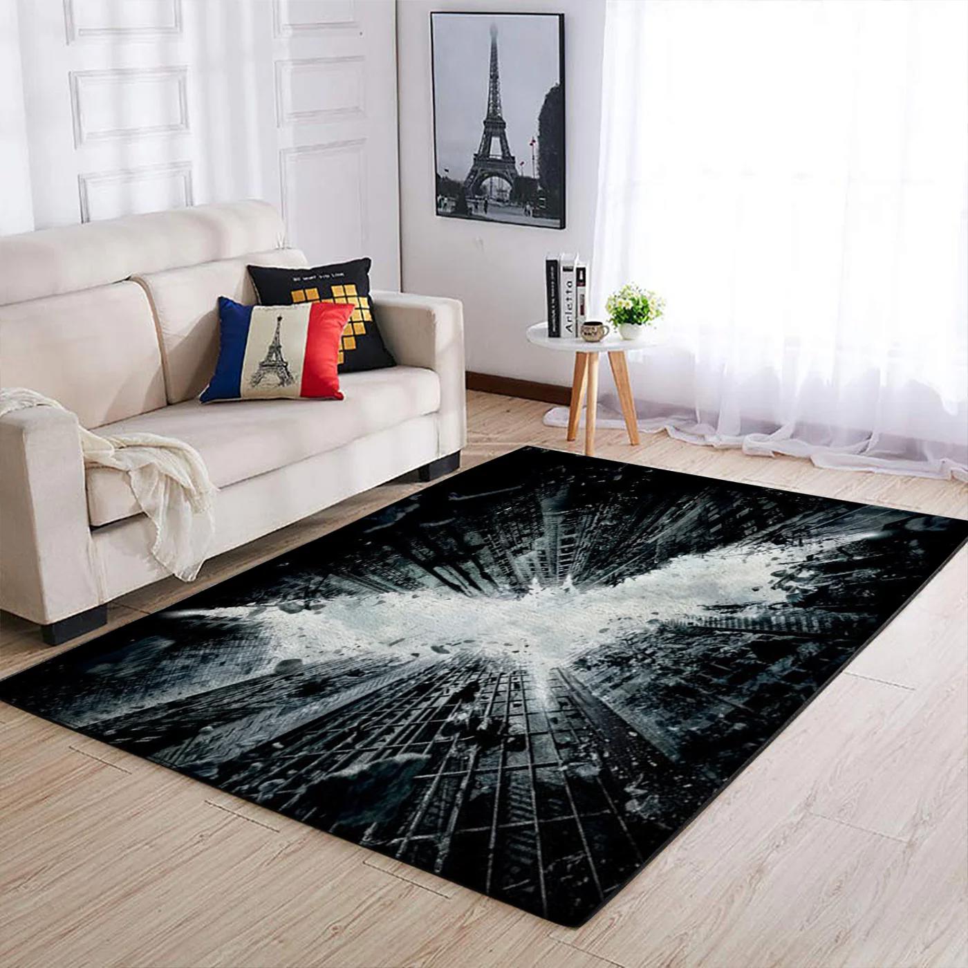 Rugs in living room and bedroom bat-man area rug superhero movie floor decor Rectangle Rug