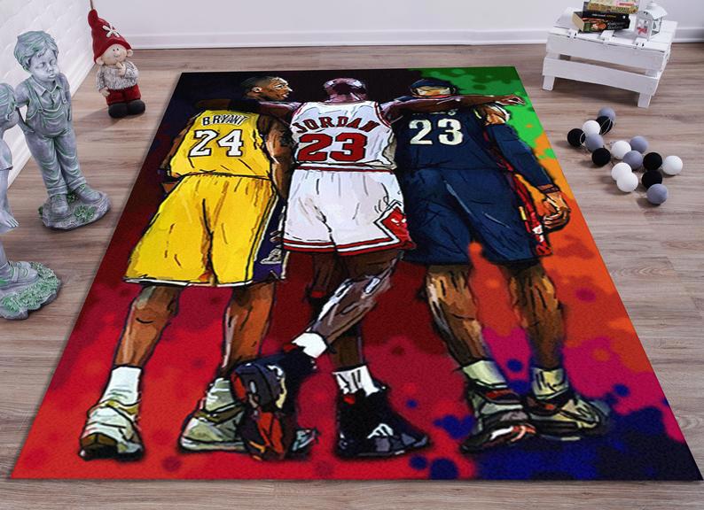 Rugs in living room and bedroom bean bryant jordan rug sport rug basketball legend sport floor carpet decor Rectangle Rug