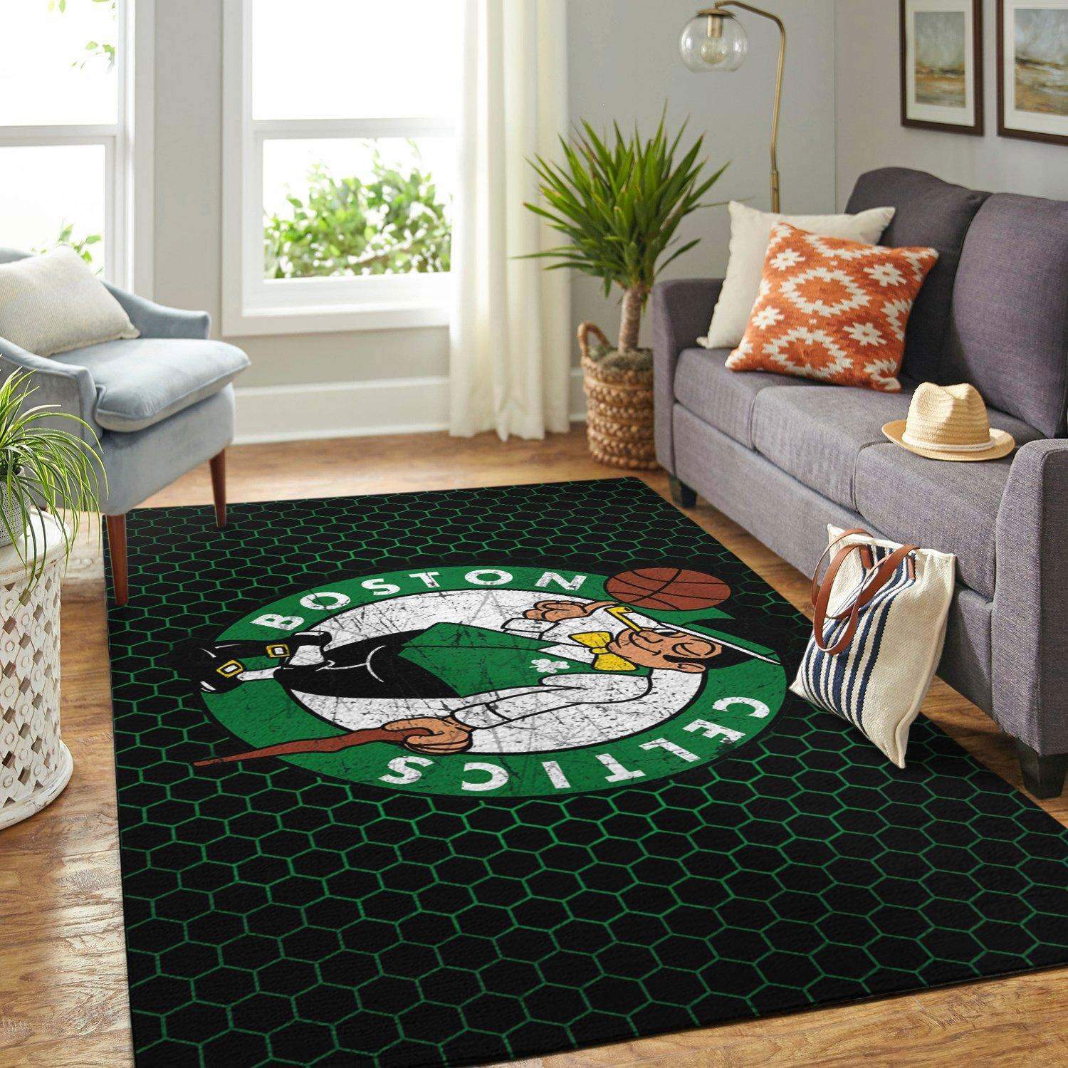 Rugs in living room and bedroom boston celtics nba area rugs living room carpet christmas gift floor decor Rectangle Rug