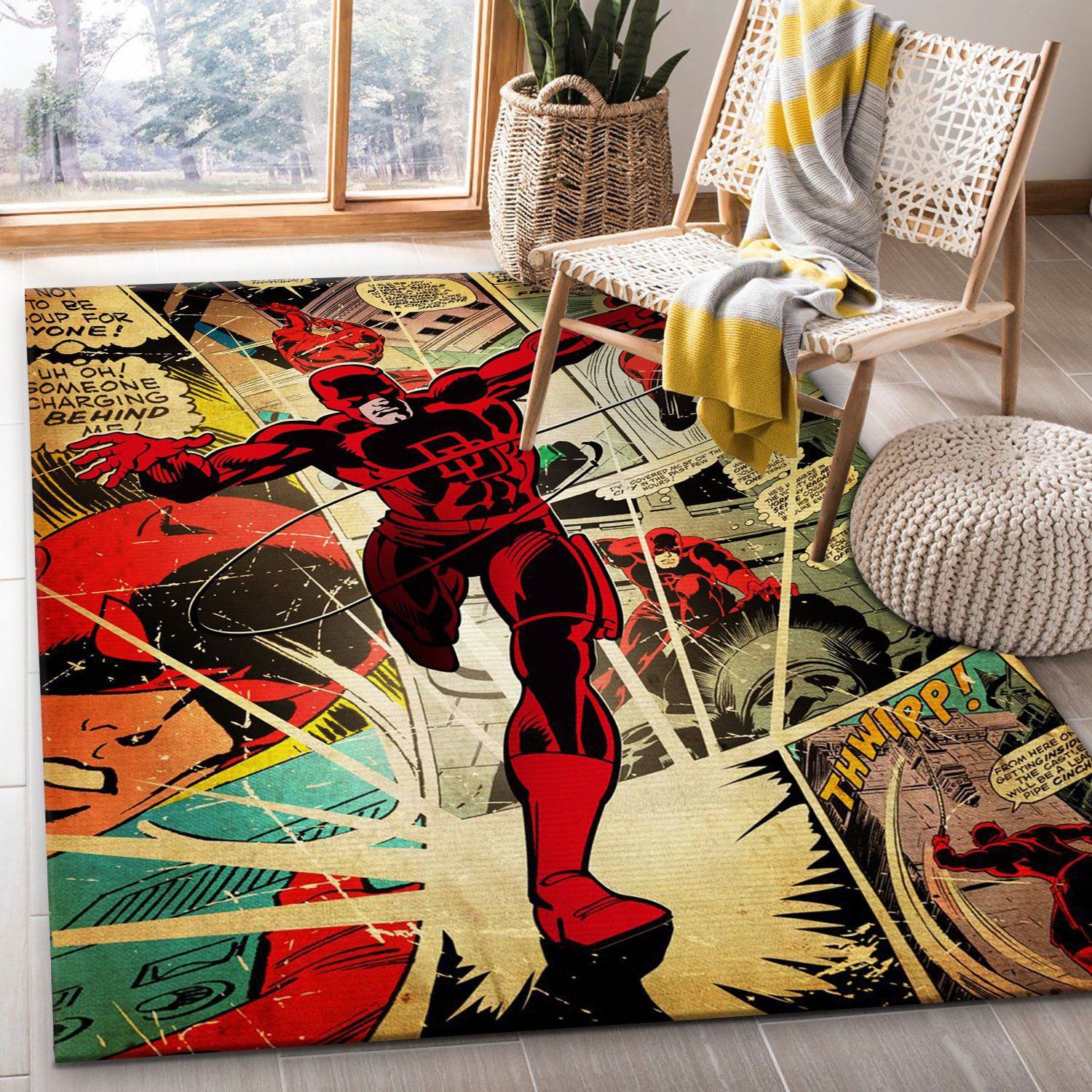Rugs in living room and bedroom daredevil hero movie area rug living room christmas gift us decor Rectangle Rug