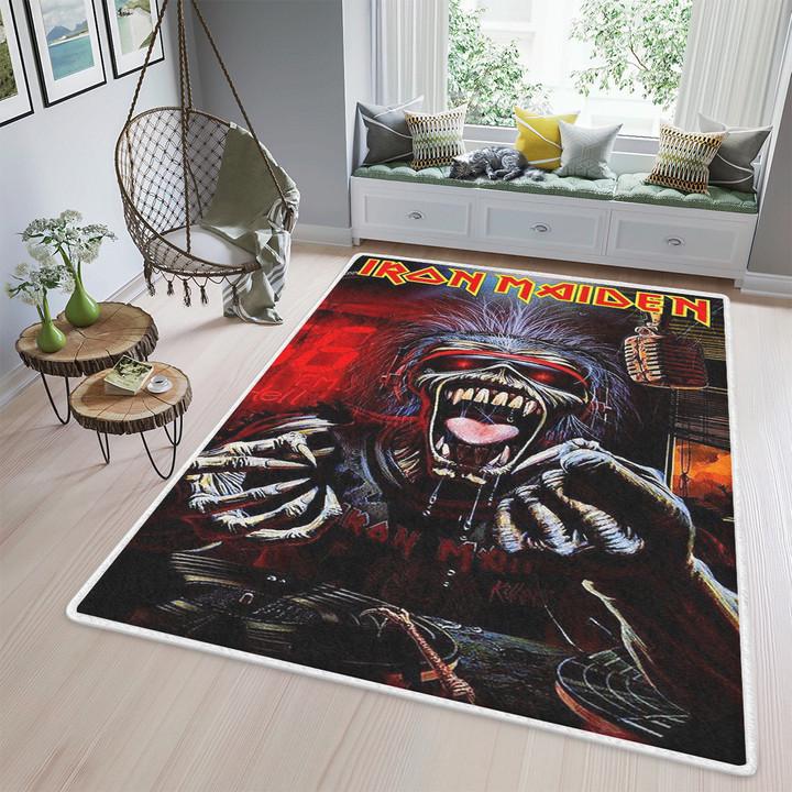 Rugs in living room and bedroom iron maiden heavy metal music band premium rectangle rug Rectangle Rug