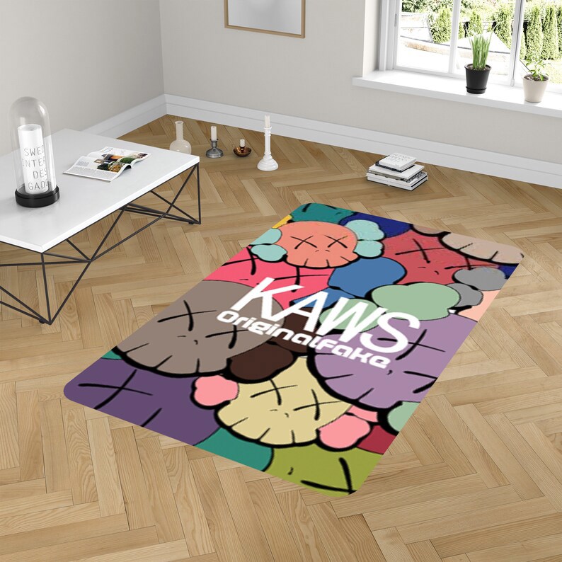 Rugs in living room and bedroom kaw room rug - hot cartoon rug - kaw room decor- hypebeast rug- new kaw art rug- rug for boy- kaw area rug- cartoon kaw rug- anime rug Rectangle Rug