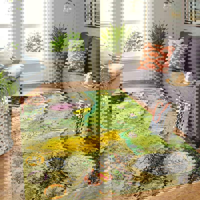 Rugs in living room and bedroom narnia map Rectangle Rug