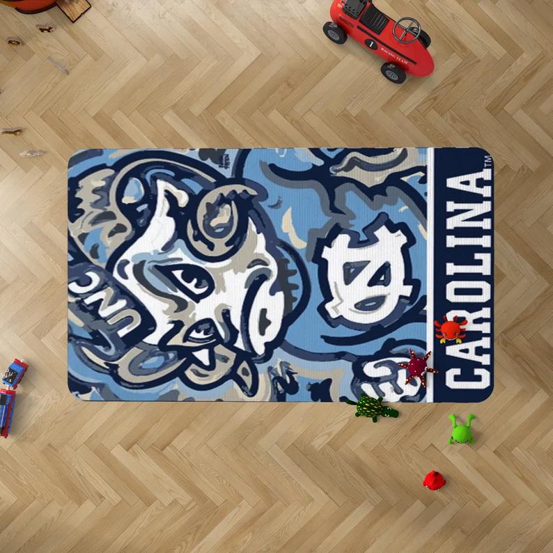 Rugs in living room and bedroom north carolina tar heels rug - ncaa team signage carpet - custom modern rug- blue college basketball team- school party wall decoration Rectangle Rug