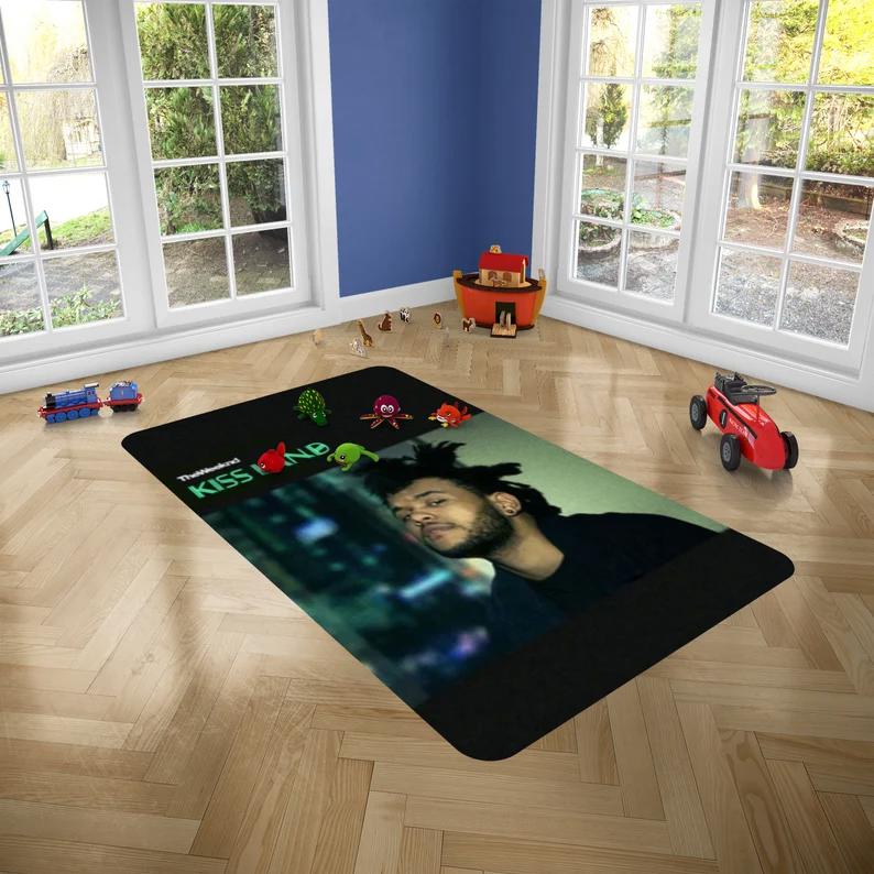Rugs in living room and bedroom the weeknd rug - the weeknd kiss land music rug - the weeknd album cover rug- modern music rug- the weeknd music rug- music lover gift Rectangle Rug