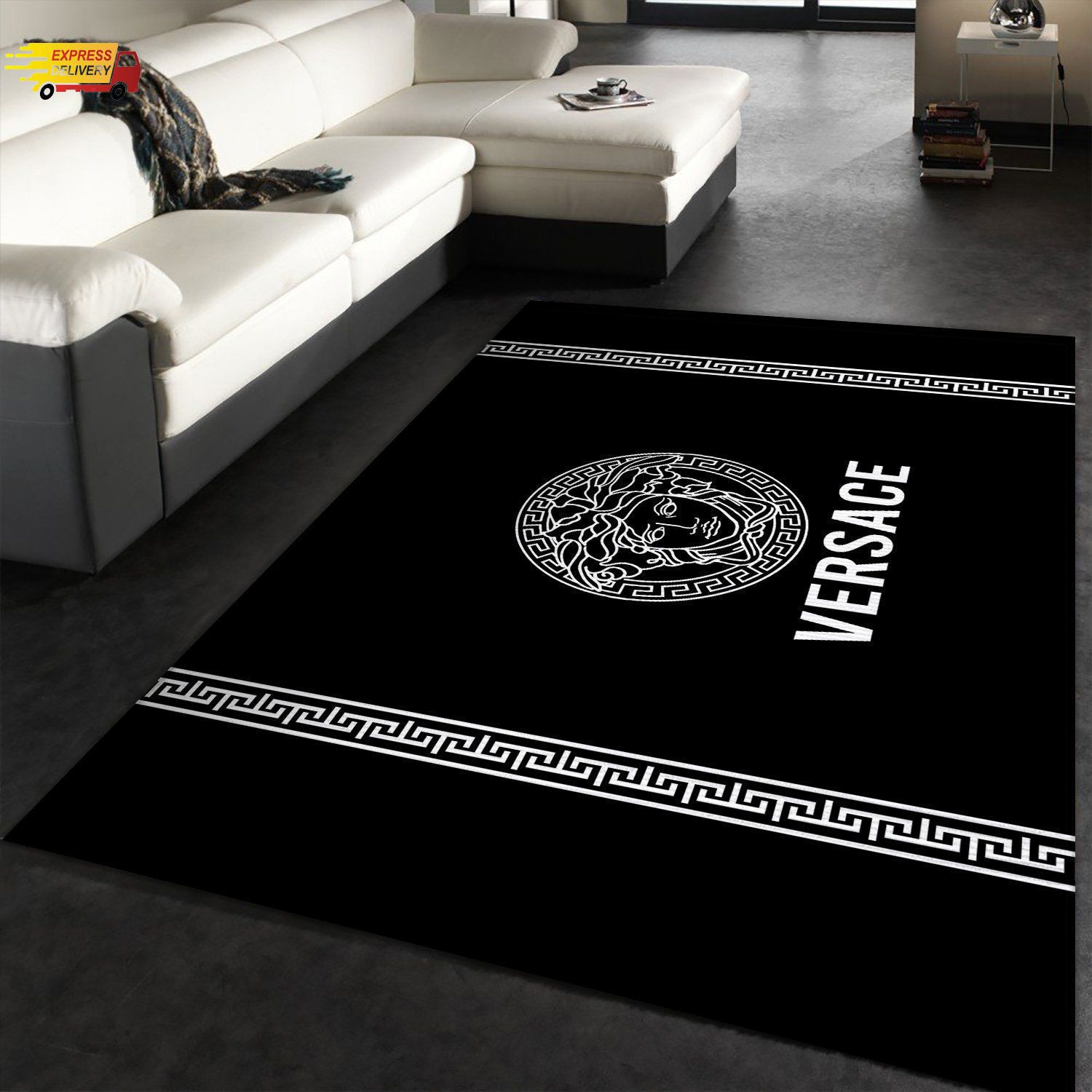 Rugs in living room and bedroom versace fashion brand luxury fashion area rugs living room carpet christmas gift floor decor the us decor Rectangle Rug