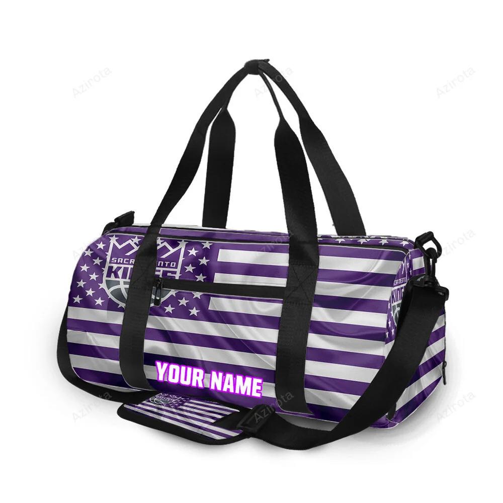 Sacramento kings emblem flag3 personalized name travel bag gym bag 2273 Travel Bag