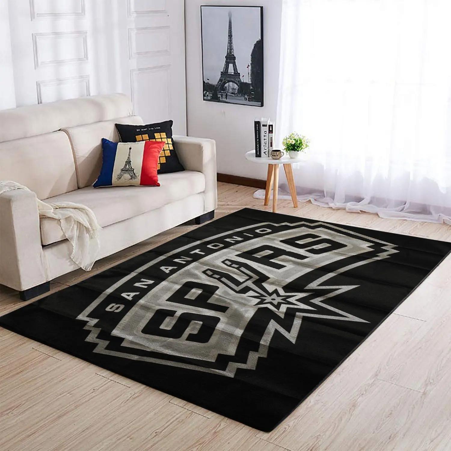 San antonio spurs area rug nba team logo living room rug regtangle carpet v1734 Rectangle Rug