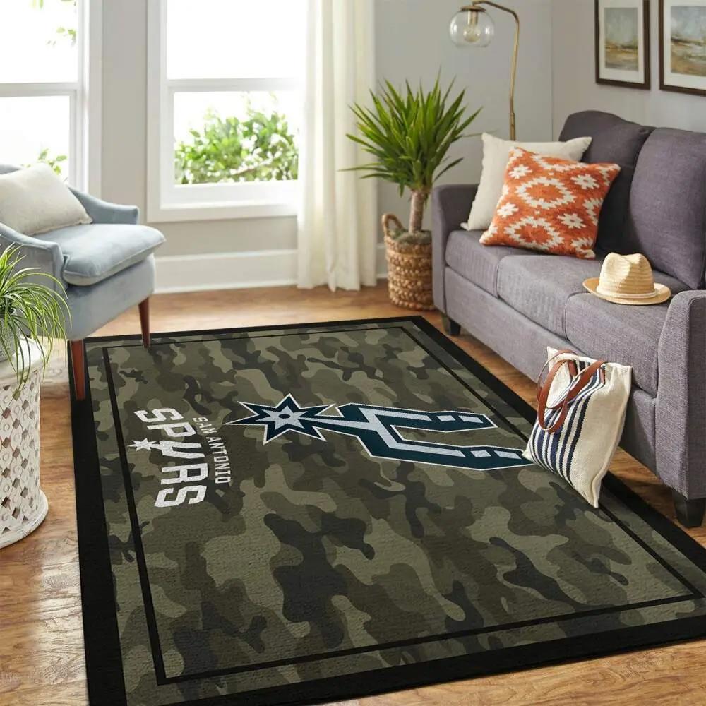 San antonio spurs nba rugs camo style living room home rug regtangle carpet Rectangle Rug