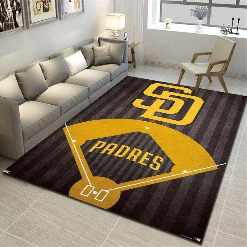 San diego padres area rug mlb baseball team logo carpet living room rugs 13 Rectangle Rug