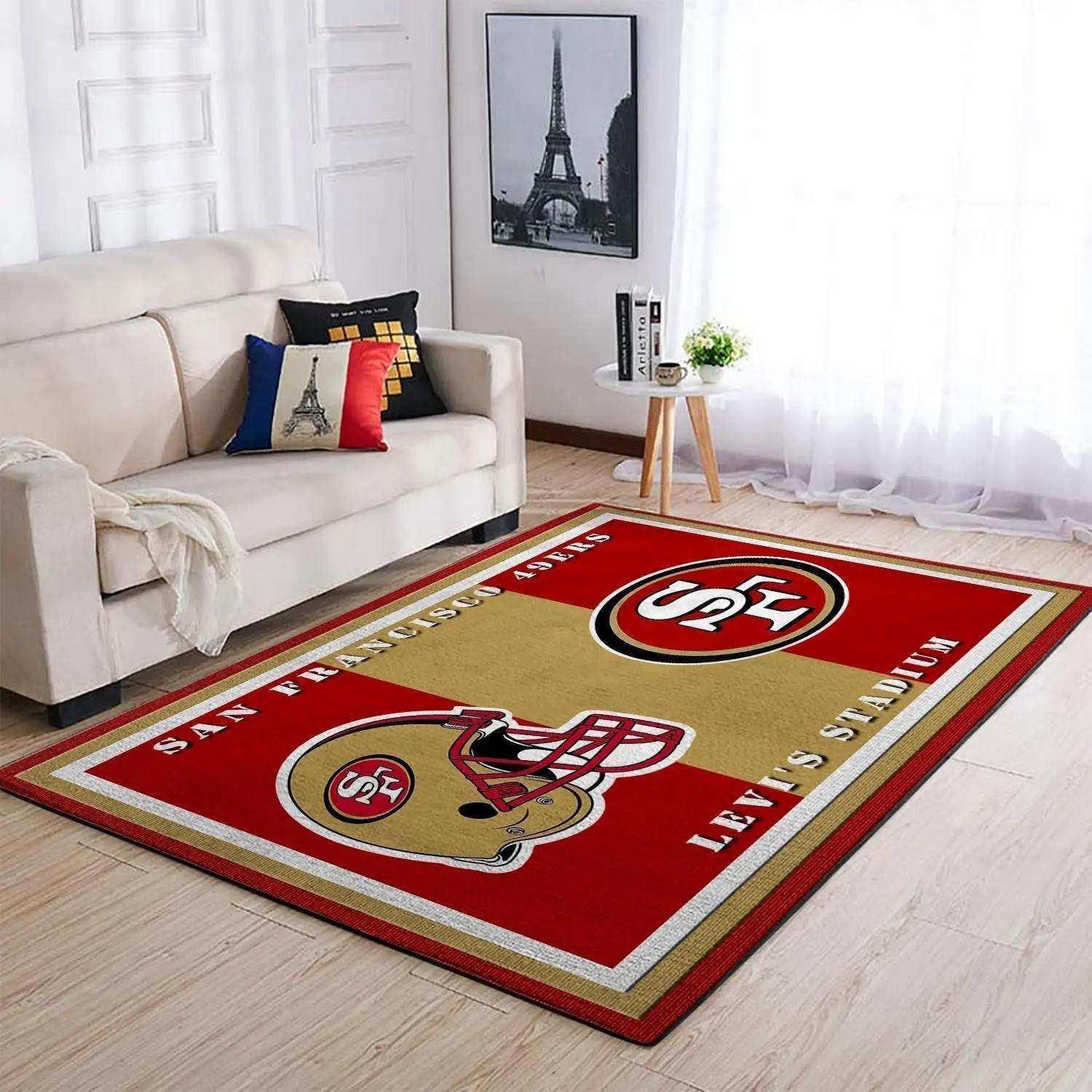 San francisco 49ers nfl football living room carpet rug regtangle carpet v4661 Rectangle Rug