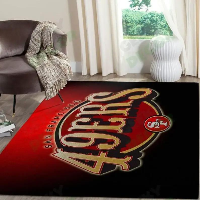 San francisco 49ers super bowl football area rug floor decor the us decor v1 Rectangle Rug