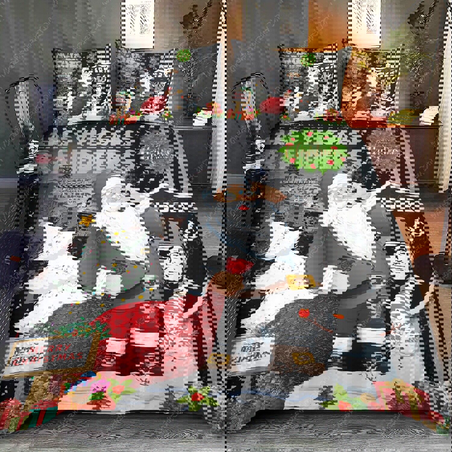 Santa claus nfl las vegas raiders christmas  Bedding Sets bedspread bed linen covers blankets sheets bedclothes duvet home decor Bedroom ideas