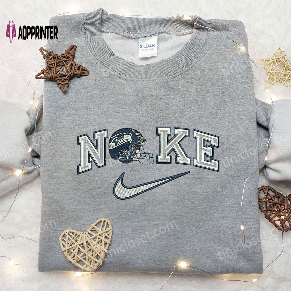 Seattle seahawks helmets x nike embroidered shirt – nfl inspired gear Embroidered Shirt